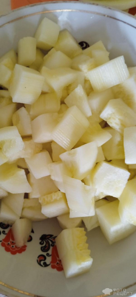 Рецепт: Картофель тушеный с баклажаном - по-домашнему